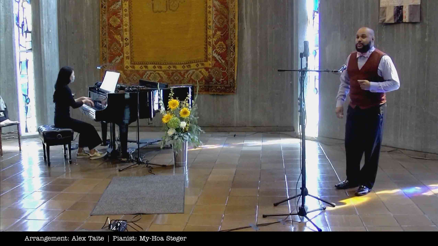 Alex sings for a special Black History Month service at First Unitarian Universalist Society of San Francisco